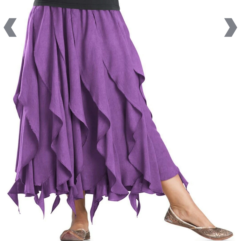 Purple ruffle midi skirt, 4x/5x